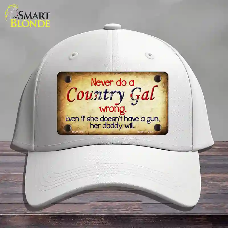 Country Gal Wrong Novelty License Plate Hat Cotton / White