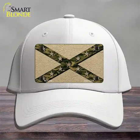 Confederate Stripes Camo Novelty License Plate Hat Cotton / White