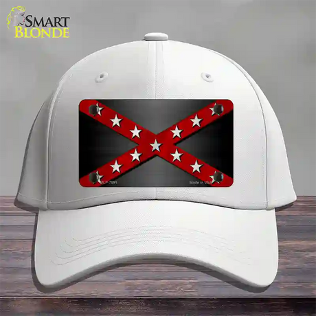 Confederate Stripes Red Novelty License Plate Hat Cotton / White