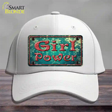 Girl Power Flower Novelty License Plate Hat Cotton / White