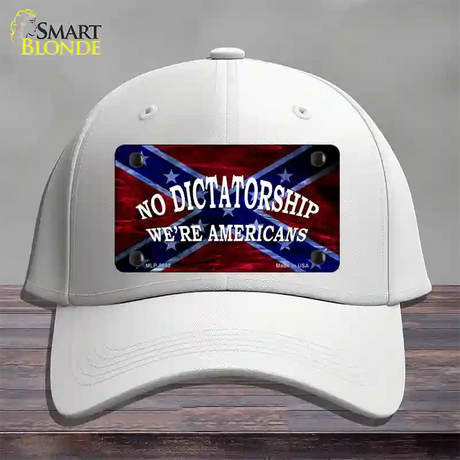 No Dictatorship Novelty License Plate Hat Cotton / White