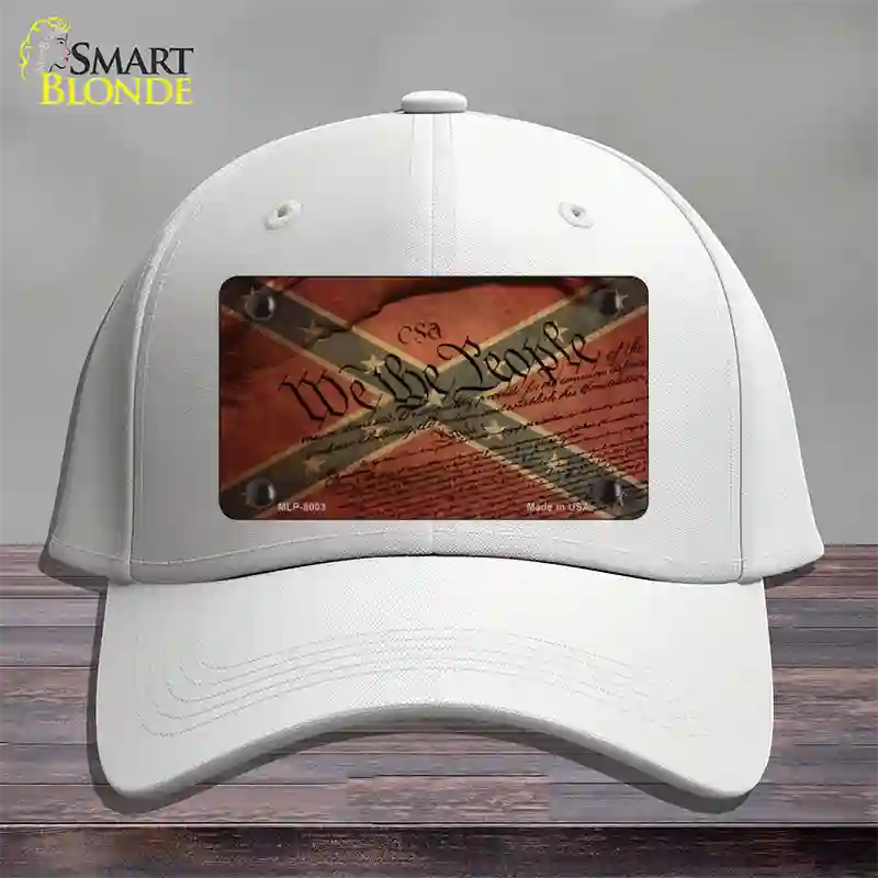 We The People Confederate Novelty License Plate Hat Cotton / White