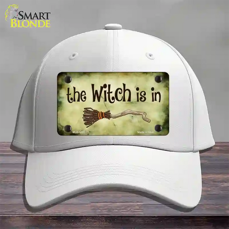 The Witch Is In Novelty License Plate Hat Cotton / White