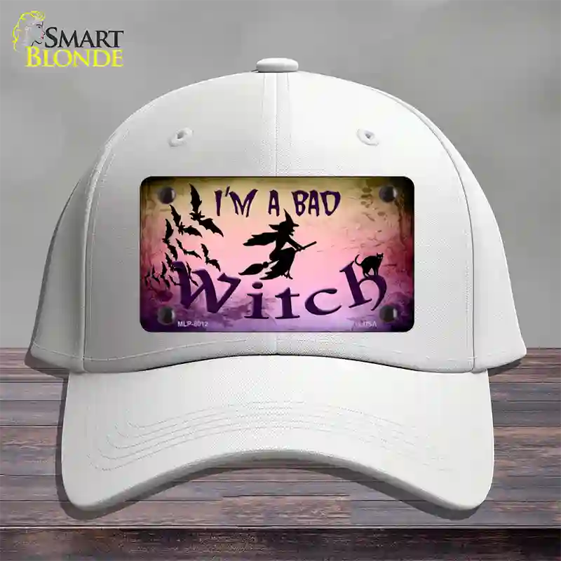 Im A Bad Witch Novelty License Plate Hat Cotton / White