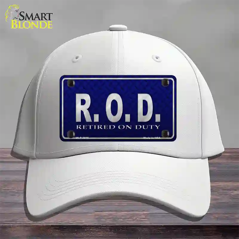 Retired On Duty Novelty License Plate Hat Cotton / White