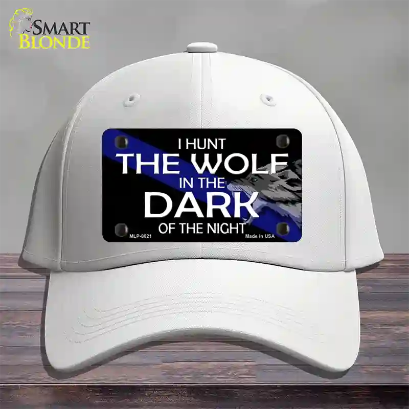 Hunt The Wolf Novelty License Plate Hat Cotton / White