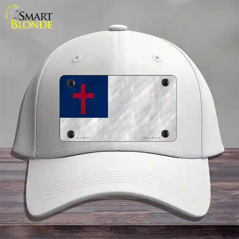 Christian Flag Novelty License Plate Hat Cotton / White