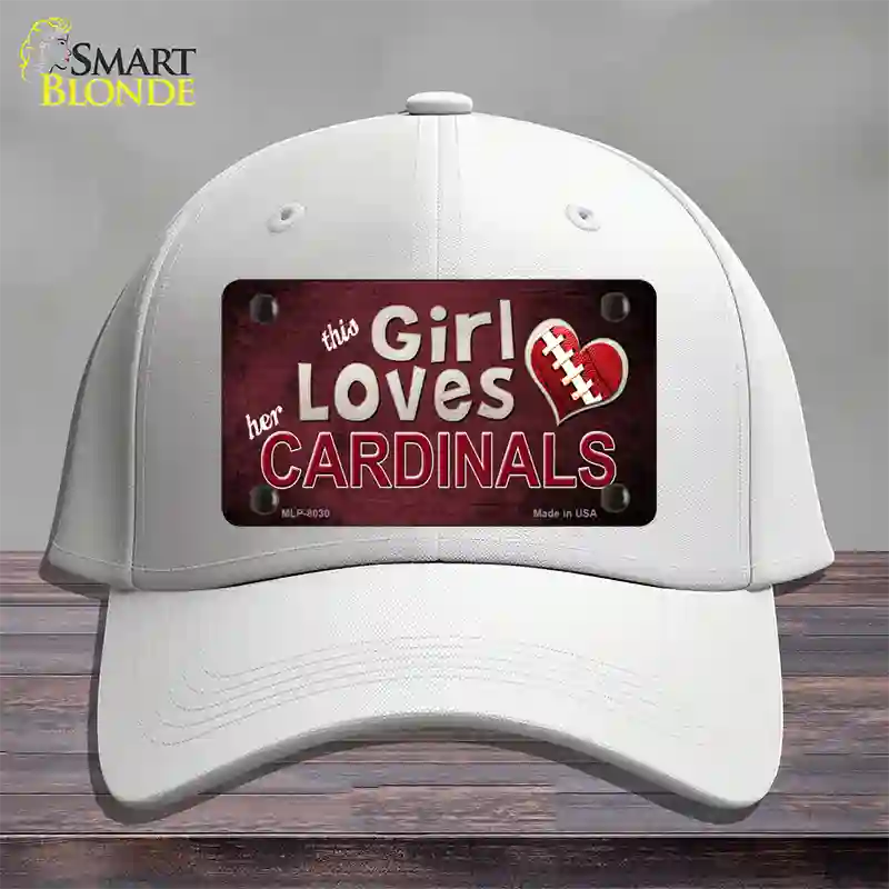 This Girl Loves Her Cardinals Novelty License Plate Hat Cotton / White