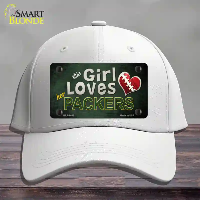 This Girl Loves Her Packers Novelty License Plate Hat Cotton / White