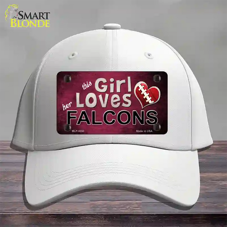 This Girl Loves Her Falcons Novelty License Plate Hat Cotton / White