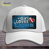 This Girl Loves Her Lions Novelty License Plate Hat Cotton / White