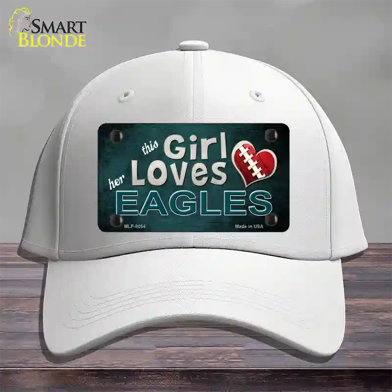 This Girl Loves Her Eagles Novelty License Plate Hat Cotton / White