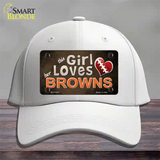 This Girl Loves Her Browns Novelty License Plate Hat Cotton / White