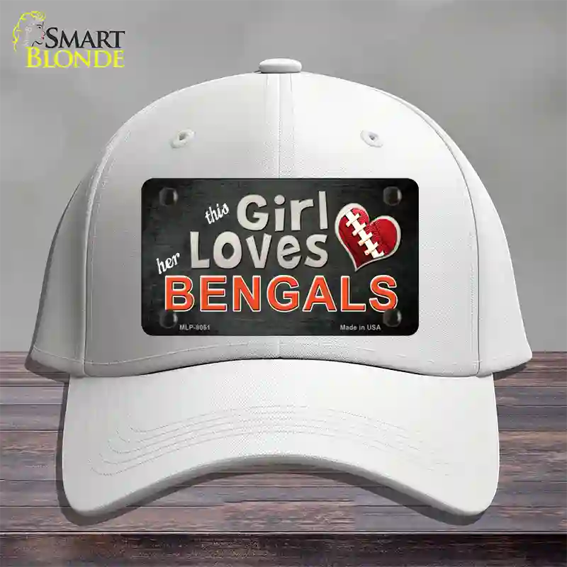 This Girl Loves Her Bengals Novelty License Plate Hat Cotton / White