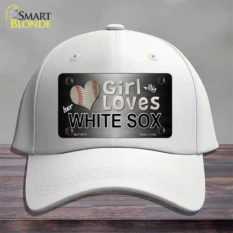 This Girl Loves Her White Sox Novelty License Plate Hat Cotton / White