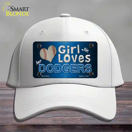 This Girl Loves Her Dodgers Novelty License Plate Hat Cotton / White