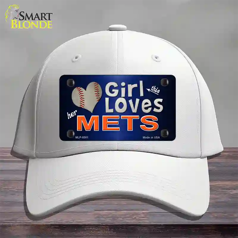 This Girl Loves Her Mets Novelty License Plate Hat Cotton / White