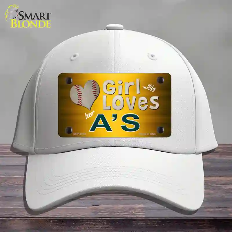 This Girl Loves Her Athletics Novelty License Plate Hat Cotton / White