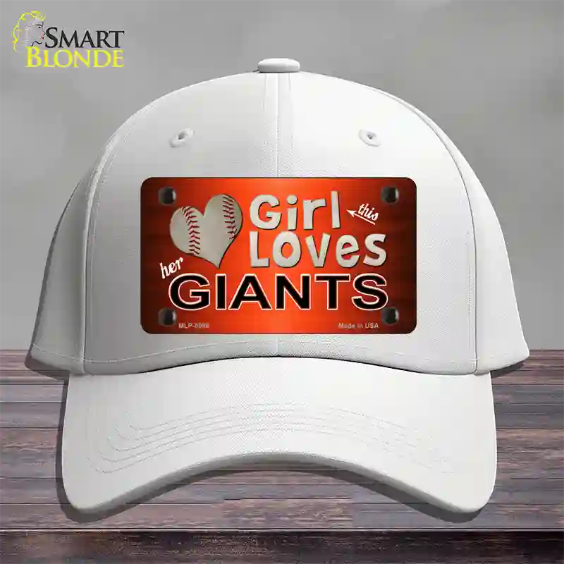 This Girl Loves Her Giants Baseball Novelty License Plate Hat Cotton / White