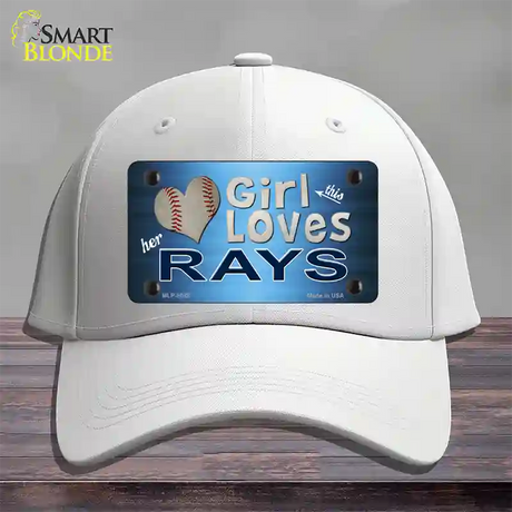 This Girl Loves Her Rays Novelty License Plate Hat Cotton / White