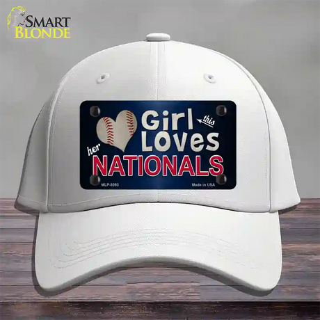 This Girl Loves Her Nationals Novelty License Plate Hat Cotton / White