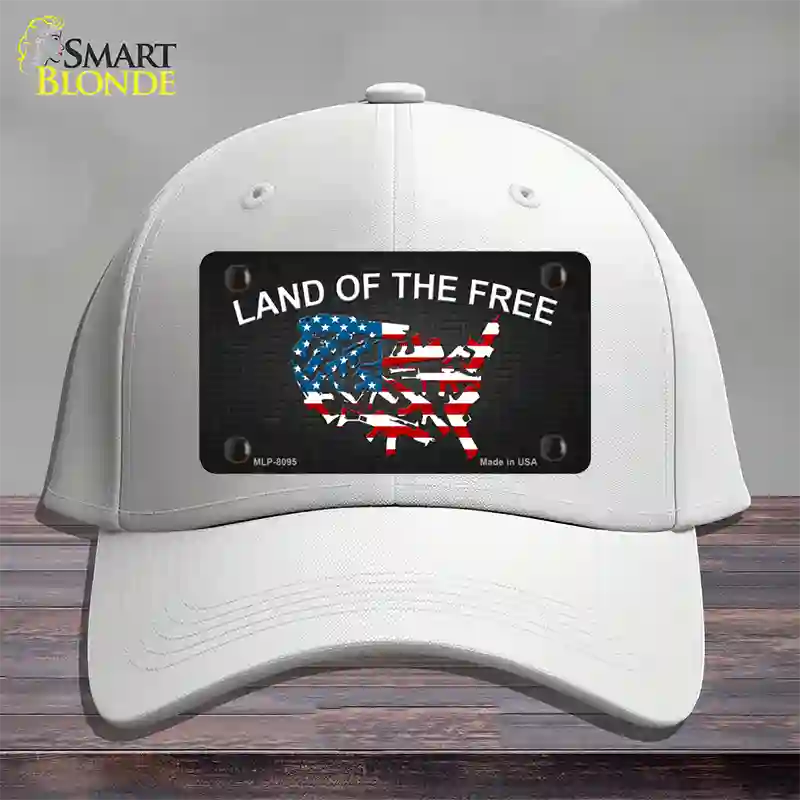 Land Of The Free Novelty License Plate Hat Cotton / White