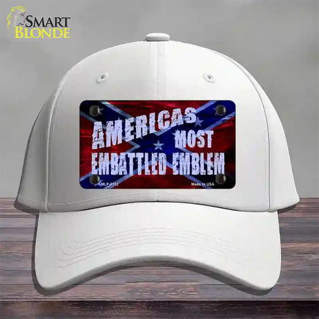 Americas Most Embattled Emblem Novelty License Plate Hat Cotton / White