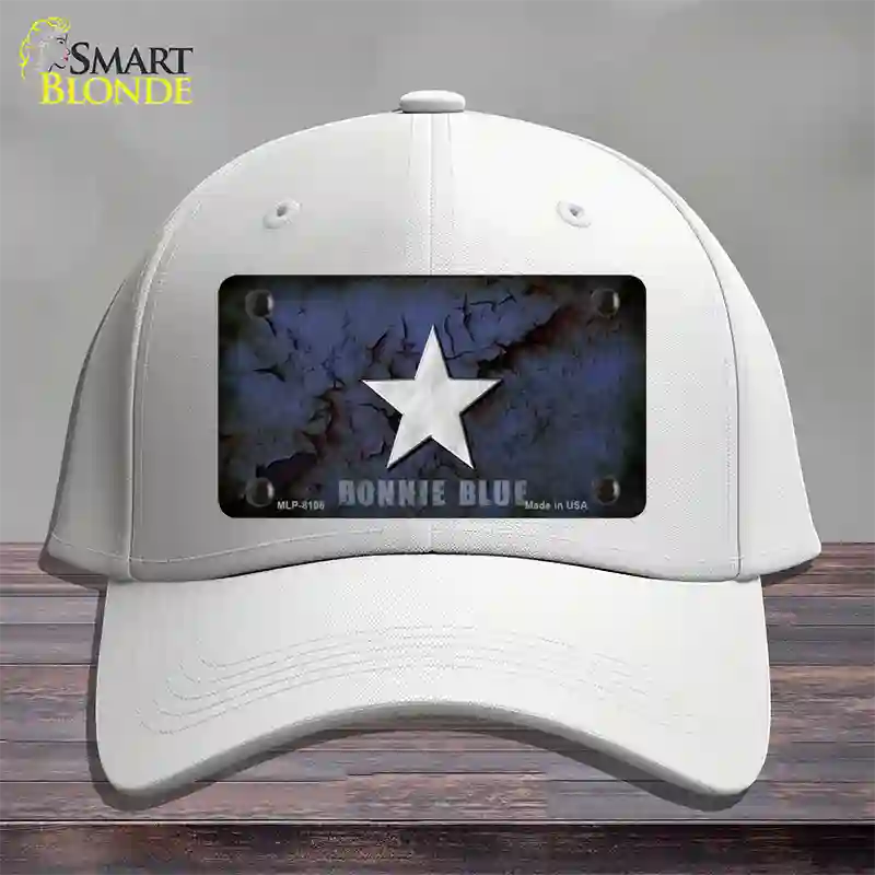 Bonnie Blue Star Novelty License Plate Hat Cotton / White