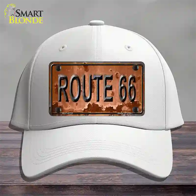 Route 66 Rusty Novelty License Plate Hat Cotton / White