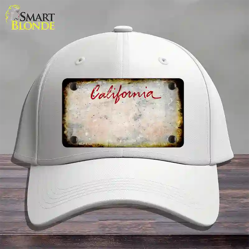 California Rusty Blank Novelty License Plate Hat Cotton / White