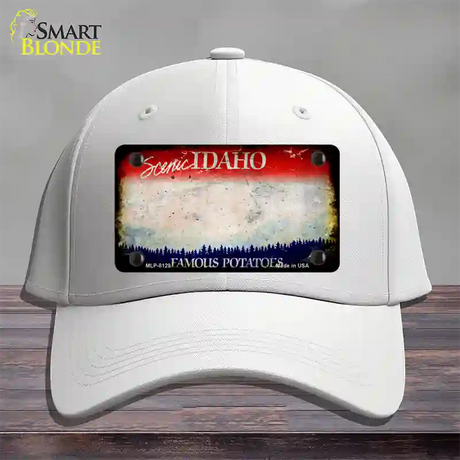 Idaho Rusty Blank Novelty License Plate Hat Cotton / White