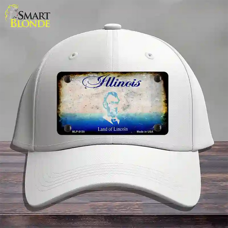 Illinois Rusty Blank Novelty License Plate Hat Cotton / White