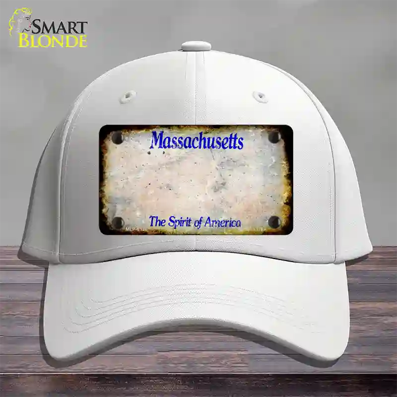 Massachusetts Rusty Blank Novelty License Plate Hat Cotton / White