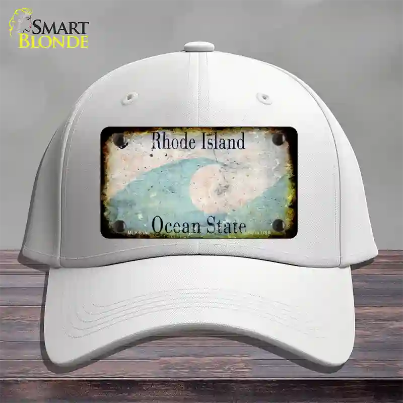 Rhode Island Rusty Blank Novelty License Plate Hat Cotton / White