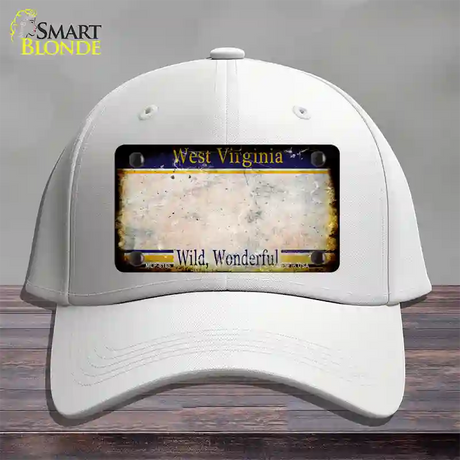 West Virginia Rusty Blank Novelty License Plate Hat Cotton / White