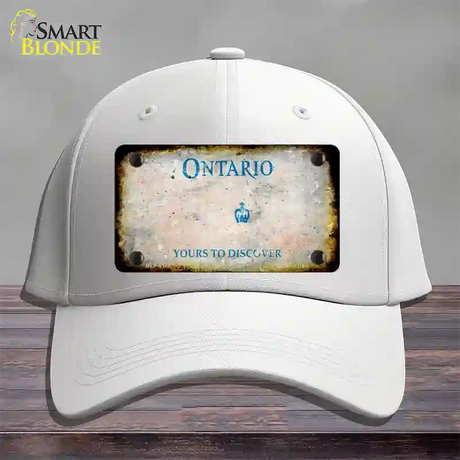 Ontario Canada Rusty Blank Novelty License Plate Hat Cotton / White