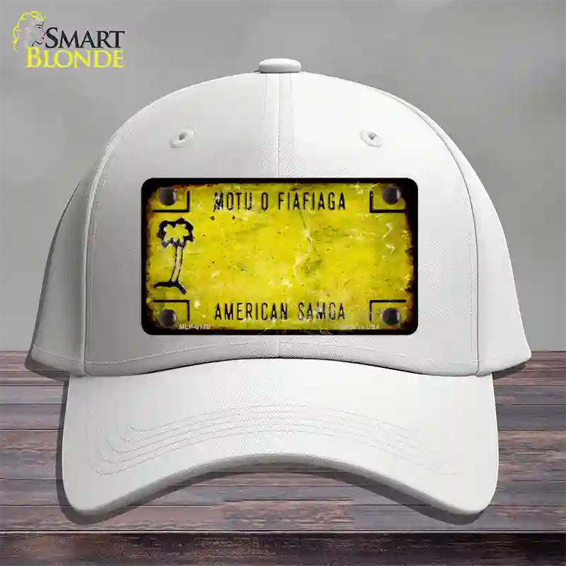 American Samoa Rusty Blank Novelty License Plate Hat Cotton / White