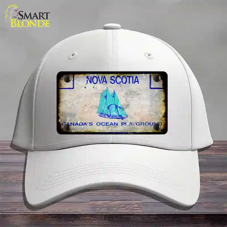 Nova Scotia Rusty Blank Novelty License Plate Hat Cotton / White