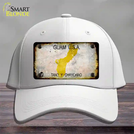 Guam Rusty Blank Novelty License Plate Hat Cotton / White