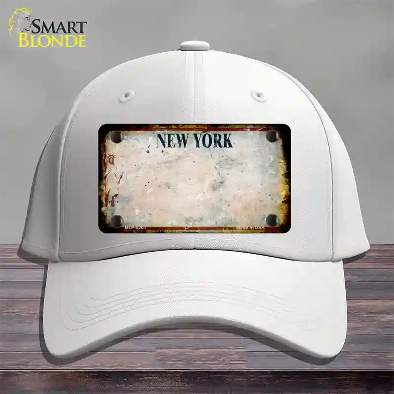 New York White Rusty Blank Novelty License Plate Hat Cotton / White