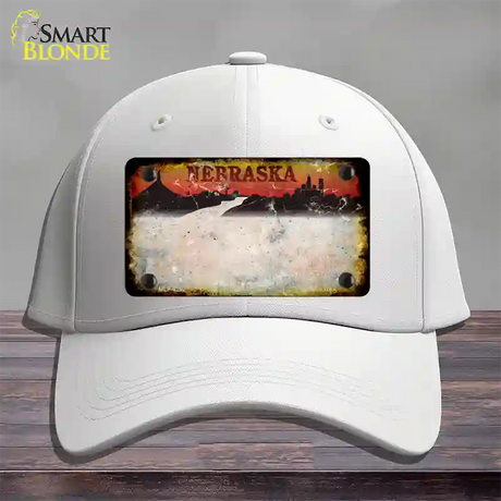 Nebraska Amber Rusty Blank Novelty License Plate Hat Cotton / White