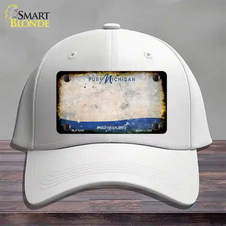 Pure Michigan Rusty Blank Novelty License Plate Hat Cotton / White