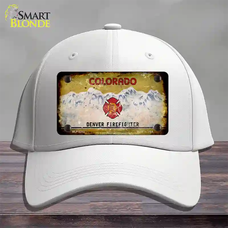 Denver Firefighter Rusty Blank Novelty License Plate Hat Cotton / White