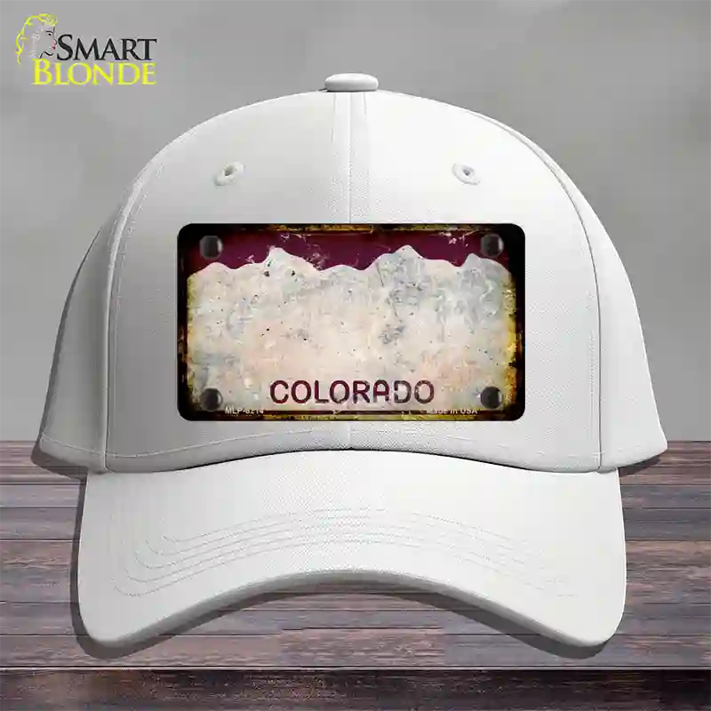 Colorado Red Rusty Blank Novelty License Plate Hat Cotton / White