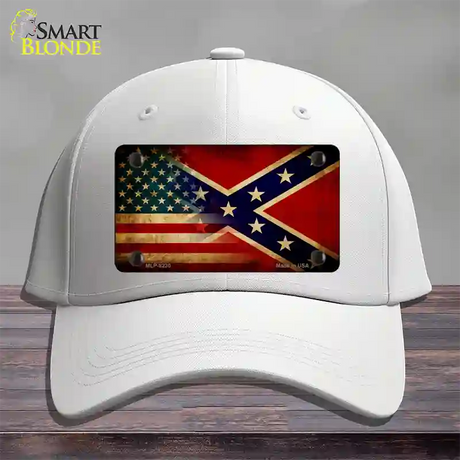 American Confederate Flag Novelty License Plate Hat Cotton / White