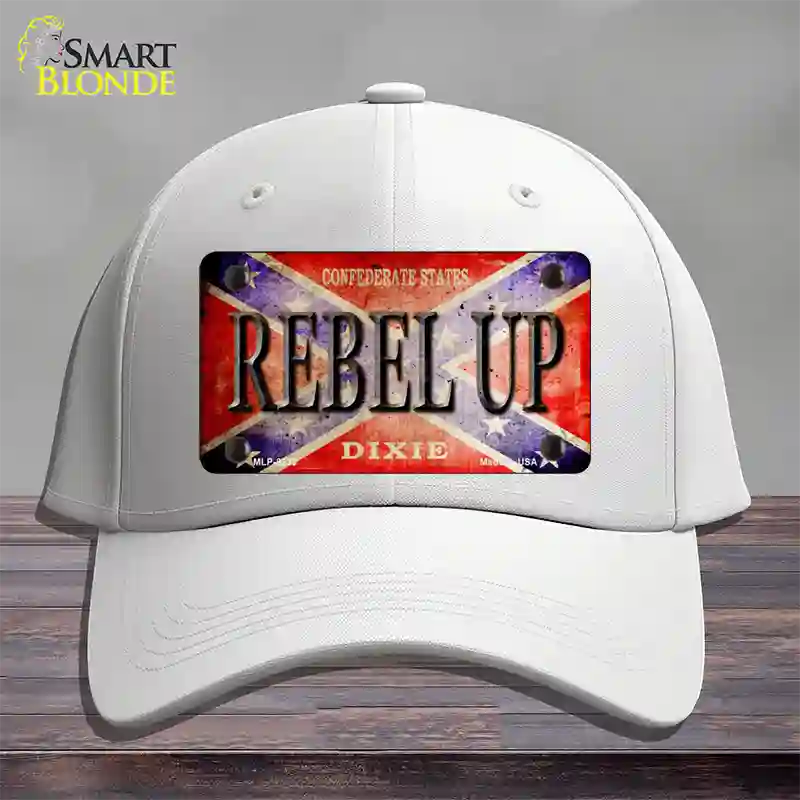 Rebel Up Novelty License Plate Hat Cotton / White