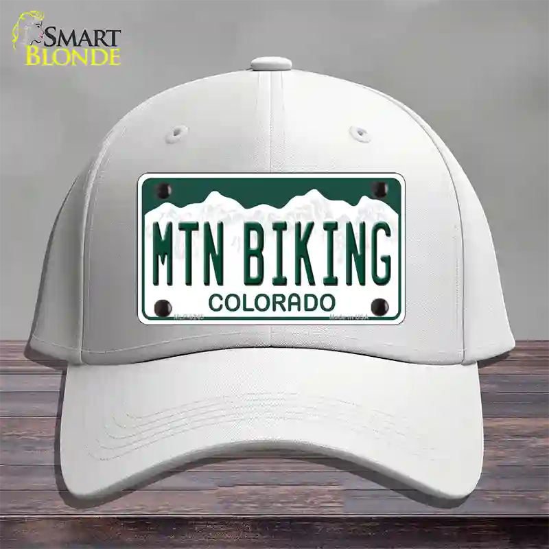 Mtn Biking Colorado Novelty License Plate Hat Cotton / White