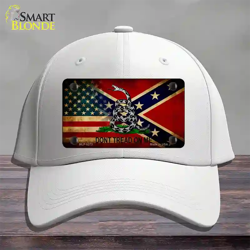 American Confederate Dont Tread Novelty License Plate Hat Cotton / White