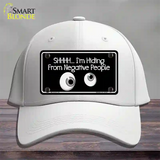 Hiding From Negative People Novelty License Plate Hat Cotton / White