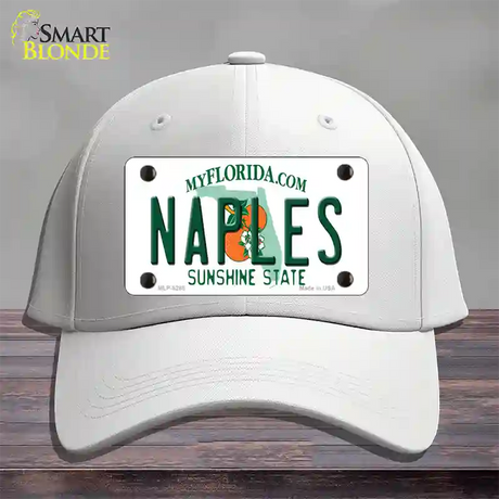 Naples Florida Novelty License Plate Hat Cotton / White